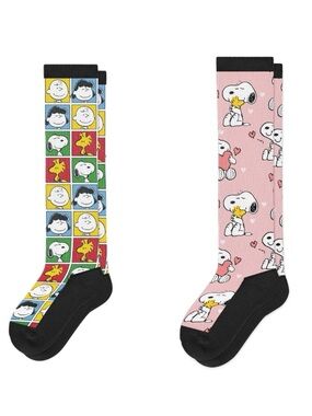 NWT Viasox Unisex Peanuts Compression Knee-High Socks - Sz L/XL